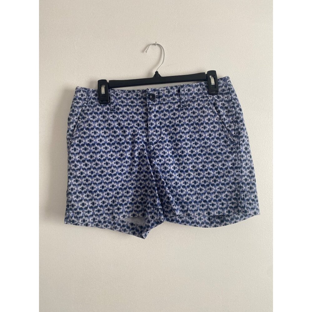 Eddie Bauer Women’s Blue Patterned Cotton Blend Shorts Size 4